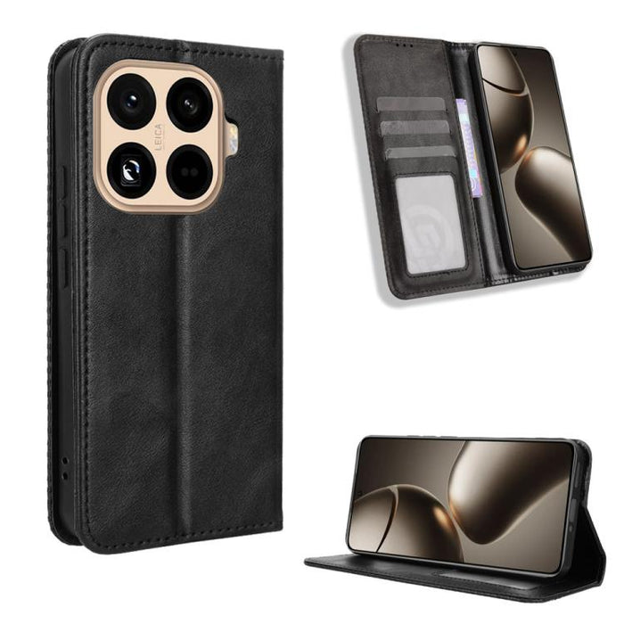 Funda de cuero para teléfono con textura retro y hebilla magnética, For Xiaomi 17T 5G, For Xiaomi 17 Ultra, For Xiaomi 17 Pro Max, For Xiaomi 17 Pro, For Xiaomi 17, For Xiaomi Poco M7 4G 171mm, For Xiaomi 15T Pro 5G, For Xiaomi Civi 5 Pro 5G           ...