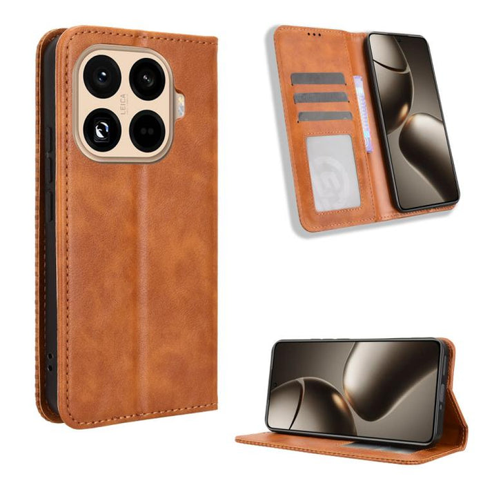 Funda de cuero para teléfono con textura retro y hebilla magnética, For Xiaomi 17T 5G, For Xiaomi 17 Ultra, For Xiaomi 17 Pro Max, For Xiaomi 17 Pro, For Xiaomi 17, For Xiaomi Poco M7 4G 171mm, For Xiaomi 15T Pro 5G, For Xiaomi Civi 5 Pro 5G           ...