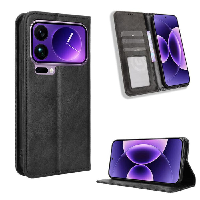 Funda de cuero para teléfono con textura retro y hebilla magnética, For Xiaomi 17T 5G, For Xiaomi 17 Ultra, For Xiaomi 17 Pro Max, For Xiaomi 17 Pro, For Xiaomi 17, For Xiaomi Poco M7 4G 171mm, For Xiaomi 15T Pro 5G, For Xiaomi Civi 5 Pro 5G           ...