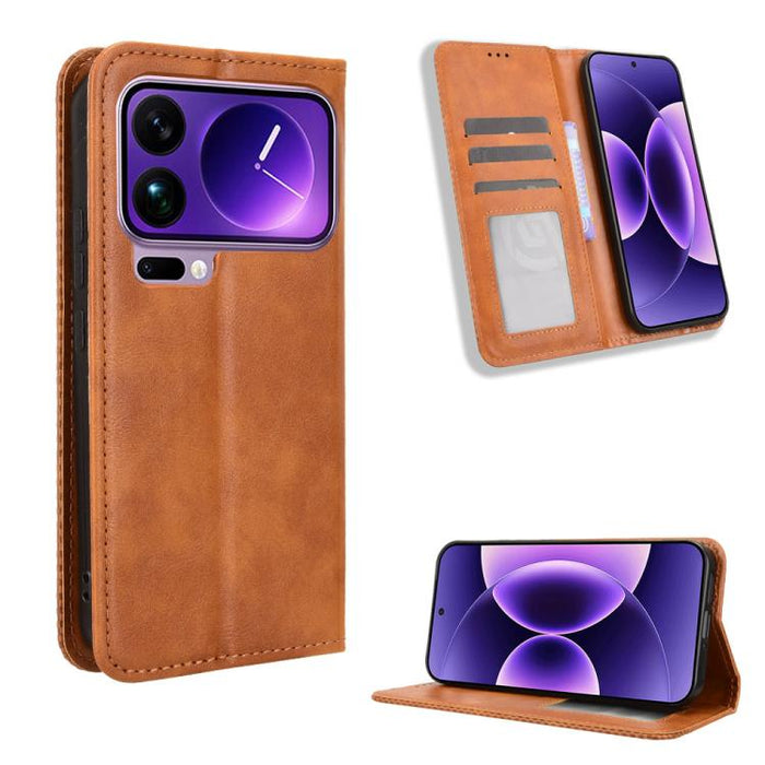 Funda de cuero para teléfono con textura retro y hebilla magnética, For Xiaomi 17T 5G, For Xiaomi 17 Ultra, For Xiaomi 17 Pro Max, For Xiaomi 17 Pro, For Xiaomi 17, For Xiaomi Poco M7 4G 171mm, For Xiaomi 15T Pro 5G, For Xiaomi Civi 5 Pro 5G           ...