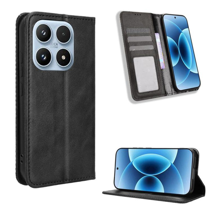 Funda de cuero para teléfono con textura retro y hebilla magnética, For Xiaomi 17T 5G, For Xiaomi 17 Ultra, For Xiaomi 17 Pro Max, For Xiaomi 17 Pro, For Xiaomi 17, For Xiaomi Poco M7 4G 171mm, For Xiaomi 15T Pro 5G, For Xiaomi Civi 5 Pro 5G           ...