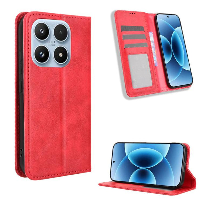 Funda de cuero para teléfono con textura retro y hebilla magnética, For Xiaomi 17T 5G, For Xiaomi 17 Ultra, For Xiaomi 17 Pro Max, For Xiaomi 17 Pro, For Xiaomi 17, For Xiaomi Poco M7 4G 171mm, For Xiaomi 15T Pro 5G, For Xiaomi Civi 5 Pro 5G           ...