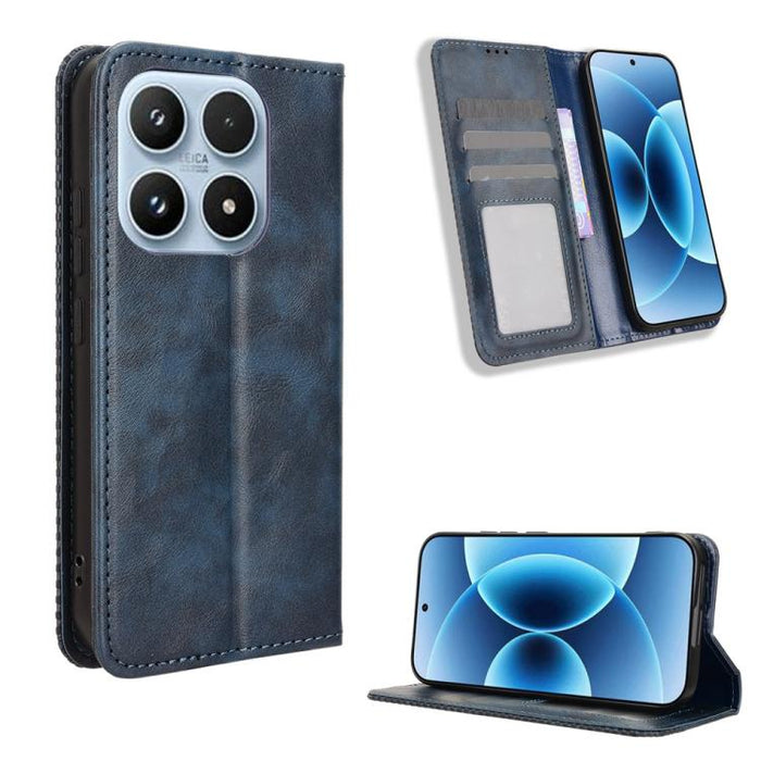 Funda de cuero para teléfono con textura retro y hebilla magnética, For Xiaomi 17T 5G, For Xiaomi 17 Ultra, For Xiaomi 17 Pro Max, For Xiaomi 17 Pro, For Xiaomi 17, For Xiaomi Poco M7 4G 171mm, For Xiaomi 15T Pro 5G, For Xiaomi Civi 5 Pro 5G           ...