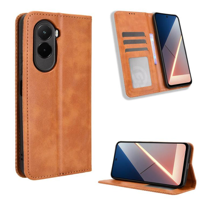 Funda de cuero para teléfono con textura retro y hebilla magnética, For Xiaomi 17T 5G, For Xiaomi 17 Ultra, For Xiaomi 17 Pro Max, For Xiaomi 17 Pro, For Xiaomi 17, For Xiaomi Poco M7 4G 171mm, For Xiaomi 15T Pro 5G, For Xiaomi Civi 5 Pro 5G           ...
