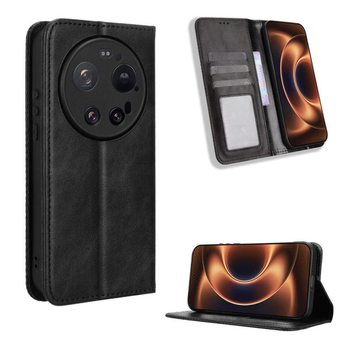 Funda de cuero para teléfono con textura retro y hebilla magnética, For Xiaomi 17T 5G, For Xiaomi 17 Ultra, For Xiaomi 17 Pro Max, For Xiaomi 17 Pro, For Xiaomi 17, For Xiaomi Poco M7 4G 171mm, For Xiaomi 15T Pro 5G, For Xiaomi Civi 5 Pro 5G           ...