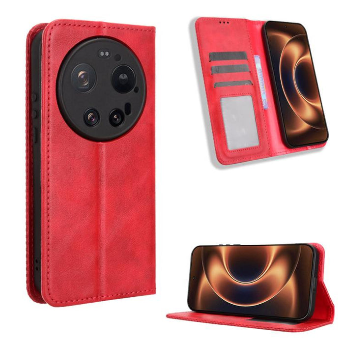 Funda de cuero para teléfono con textura retro y hebilla magnética, For Xiaomi 17T 5G, For Xiaomi 17 Ultra, For Xiaomi 17 Pro Max, For Xiaomi 17 Pro, For Xiaomi 17, For Xiaomi Poco M7 4G 171mm, For Xiaomi 15T Pro 5G, For Xiaomi Civi 5 Pro 5G           ...