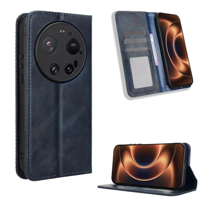 Funda de cuero para teléfono con textura retro y hebilla magnética, For Xiaomi 17T 5G, For Xiaomi 17 Ultra, For Xiaomi 17 Pro Max, For Xiaomi 17 Pro, For Xiaomi 17, For Xiaomi Poco M7 4G 171mm, For Xiaomi 15T Pro 5G, For Xiaomi Civi 5 Pro 5G           ...
