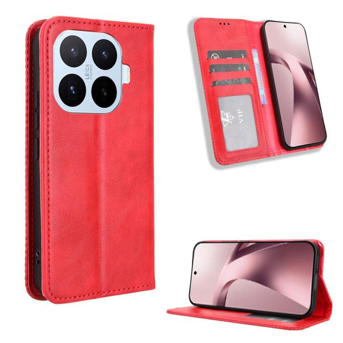 Funda de cuero para teléfono con textura retro y hebilla magnética, For Xiaomi 17T 5G, For Xiaomi 17 Ultra, For Xiaomi 17 Pro Max, For Xiaomi 17 Pro, For Xiaomi 17, For Xiaomi Poco M7 4G 171mm, For Xiaomi 15T Pro 5G, For Xiaomi Civi 5 Pro 5G           ...