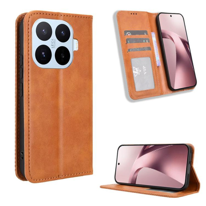 Funda de cuero para teléfono con textura retro y hebilla magnética, For Xiaomi 17T 5G, For Xiaomi 17 Ultra, For Xiaomi 17 Pro Max, For Xiaomi 17 Pro, For Xiaomi 17, For Xiaomi Poco M7 4G 171mm, For Xiaomi 15T Pro 5G, For Xiaomi Civi 5 Pro 5G           ...