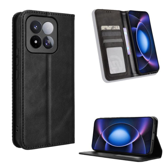 Funda de cuero para teléfono con textura retro y hebilla magnética, For Xiaomi 17T 5G, For Xiaomi 17 Ultra, For Xiaomi 17 Pro Max, For Xiaomi 17 Pro, For Xiaomi 17, For Xiaomi Poco M7 4G 171mm, For Xiaomi 15T Pro 5G, For Xiaomi Civi 5 Pro 5G           ...