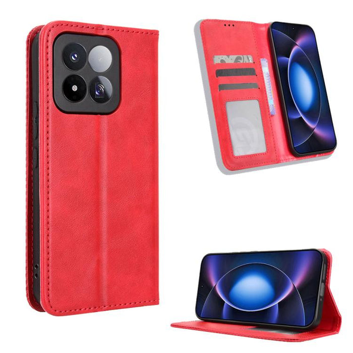 Funda de cuero para teléfono con textura retro y hebilla magnética, For Xiaomi 17T 5G, For Xiaomi 17 Ultra, For Xiaomi 17 Pro Max, For Xiaomi 17 Pro, For Xiaomi 17, For Xiaomi Poco M7 4G 171mm, For Xiaomi 15T Pro 5G, For Xiaomi Civi 5 Pro 5G           ...