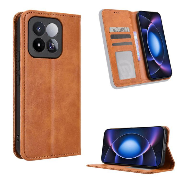 Funda de cuero para teléfono con textura retro y hebilla magnética, For Xiaomi 17T 5G, For Xiaomi 17 Ultra, For Xiaomi 17 Pro Max, For Xiaomi 17 Pro, For Xiaomi 17, For Xiaomi Poco M7 4G 171mm, For Xiaomi 15T Pro 5G, For Xiaomi Civi 5 Pro 5G           ...