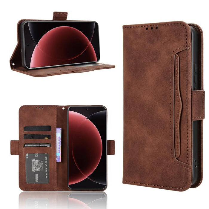 Funda de cuero para teléfono con ranuras para tarjetas y textura de piel de becerro, For Xiaomi 17T 5G, For Xiaomi 17 Ultra, For Xiaomi Poco M7 4G 171mm, For Xiaomi Civi 5 Pro 5G, For Xiaomi Poco C71 / Redmi A5 4G 171.7mm                               ...