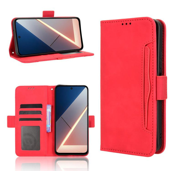 Funda de cuero para teléfono con ranuras para tarjetas y textura de piel de becerro, For Xiaomi 17T 5G, For Xiaomi 17 Ultra, For Xiaomi Poco M7 4G 171mm, For Xiaomi Civi 5 Pro 5G, For Xiaomi Poco C71 / Redmi A5 4G 171.7mm                               ...