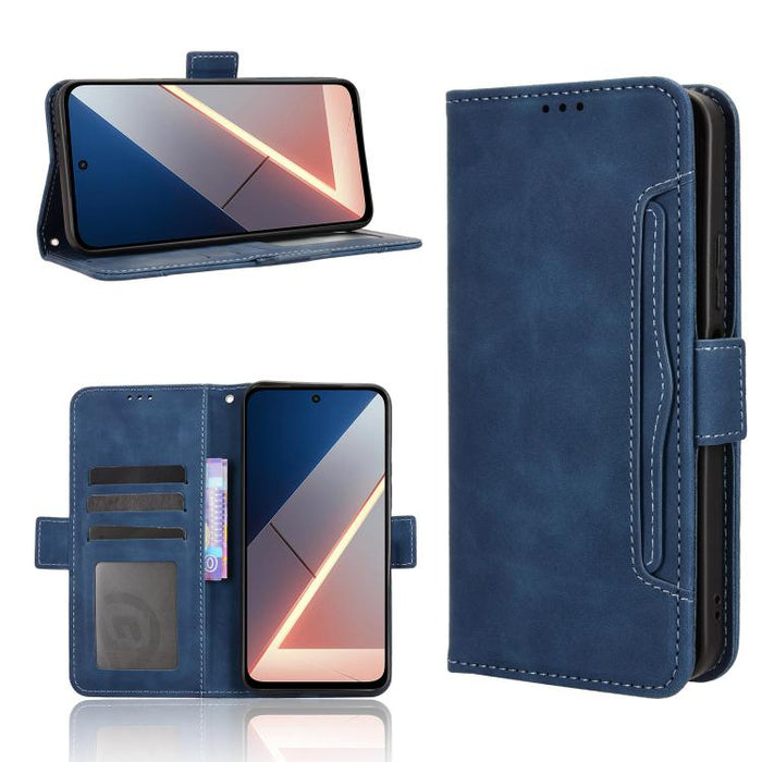 Funda de cuero para teléfono con ranuras para tarjetas y textura de piel de becerro, For Xiaomi 17T 5G, For Xiaomi 17 Ultra, For Xiaomi Poco M7 4G 171mm, For Xiaomi Civi 5 Pro 5G, For Xiaomi Poco C71 / Redmi A5 4G 171.7mm                               ...