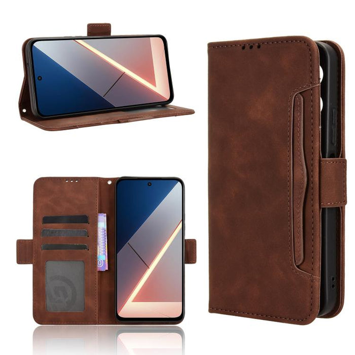 Funda de cuero para teléfono con ranuras para tarjetas y textura de piel de becerro, For Xiaomi 17T 5G, For Xiaomi 17 Ultra, For Xiaomi Poco M7 4G 171mm, For Xiaomi Civi 5 Pro 5G, For Xiaomi Poco C71 / Redmi A5 4G 171.7mm                               ...