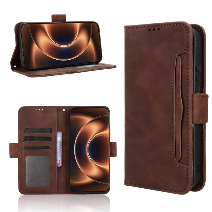 Funda de cuero para teléfono con ranuras para tarjetas y textura de piel de becerro, For Xiaomi 17T 5G, For Xiaomi 17 Ultra, For Xiaomi Poco M7 4G 171mm, For Xiaomi Civi 5 Pro 5G, For Xiaomi Poco C71 / Redmi A5 4G 171.7mm                               ...