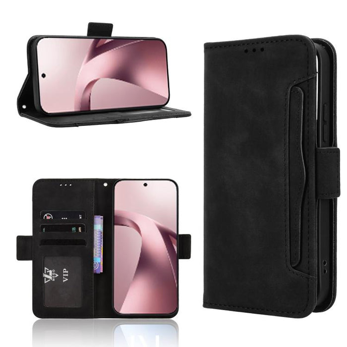 Funda de cuero para teléfono con ranuras para tarjetas y textura de piel de becerro, For Xiaomi 17T 5G, For Xiaomi 17 Ultra, For Xiaomi Poco M7 4G 171mm, For Xiaomi Civi 5 Pro 5G, For Xiaomi Poco C71 / Redmi A5 4G 171.7mm                               ...