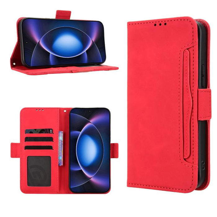 Funda de cuero para teléfono con ranuras para tarjetas y textura de piel de becerro, For Xiaomi 17T 5G, For Xiaomi 17 Ultra, For Xiaomi Poco M7 4G 171mm, For Xiaomi Civi 5 Pro 5G, For Xiaomi Poco C71 / Redmi A5 4G 171.7mm                               ...