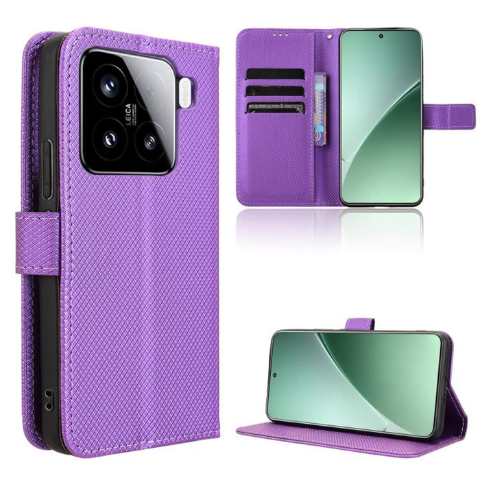 Funda de cuero para teléfono con textura de diamante, For Xiaomi 17 Ultra, For Xiaomi Poco M7 4G 171mm, For Xiaomi Civi 5 Pro 5G, For Xiaomi Poco C71 / Redmi A5 4G 171.7mm, For Xiaomi Poco F7 Pro 5G / F7 Ultra, For Xiaomi 15 Ultra                      ...