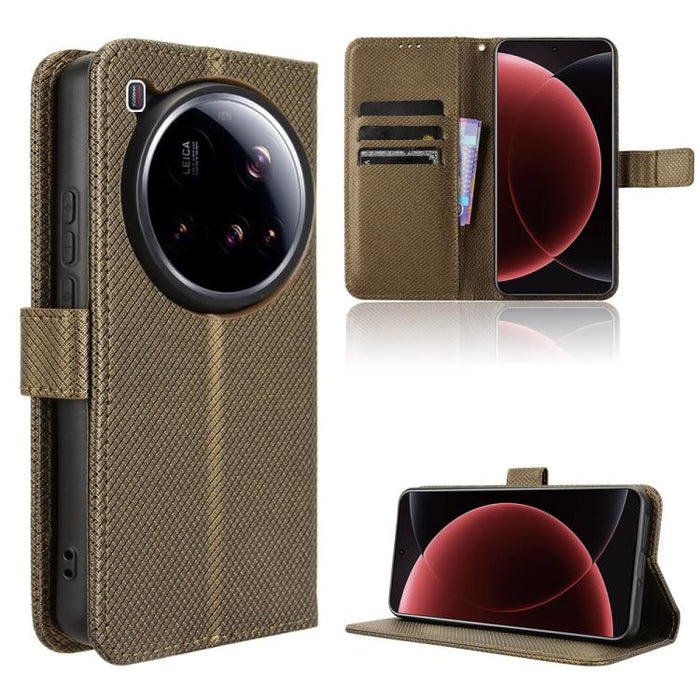 Funda de cuero para teléfono con textura de diamante, For Xiaomi 17 Ultra, For Xiaomi Poco M7 4G 171mm, For Xiaomi Civi 5 Pro 5G, For Xiaomi Poco C71 / Redmi A5 4G 171.7mm, For Xiaomi Poco F7 Pro 5G / F7 Ultra, For Xiaomi 15 Ultra                      ...