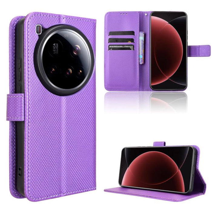 Funda de cuero para teléfono con textura de diamante, For Xiaomi 17 Ultra, For Xiaomi Poco M7 4G 171mm, For Xiaomi Civi 5 Pro 5G, For Xiaomi Poco C71 / Redmi A5 4G 171.7mm, For Xiaomi Poco F7 Pro 5G / F7 Ultra, For Xiaomi 15 Ultra                      ...