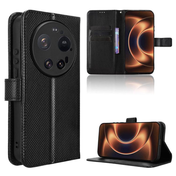 Funda de cuero para teléfono con textura de diamante, For Xiaomi 17 Ultra, For Xiaomi Poco M7 4G 171mm, For Xiaomi Civi 5 Pro 5G, For Xiaomi Poco C71 / Redmi A5 4G 171.7mm, For Xiaomi Poco F7 Pro 5G / F7 Ultra, For Xiaomi 15 Ultra                      ...