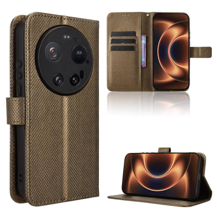 Funda de cuero para teléfono con textura de diamante, For Xiaomi 17 Ultra, For Xiaomi Poco M7 4G 171mm, For Xiaomi Civi 5 Pro 5G, For Xiaomi Poco C71 / Redmi A5 4G 171.7mm, For Xiaomi Poco F7 Pro 5G / F7 Ultra, For Xiaomi 15 Ultra                      ...