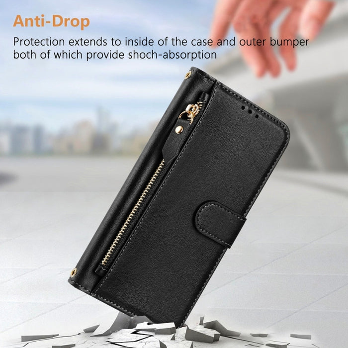Estuche de cuero para teléfono con cremallera y ranuras para varias tarjetas, For iPhone 14 Pro Max, For iPhone SE 2022 / 2020 / 8 / 7, For iPhone 13 Pro Max, For iPhone 13 Pro, For iPhone 13 mini, For iPhone 12 / 12 Pro, For iPhone 12 Pro Max         ...