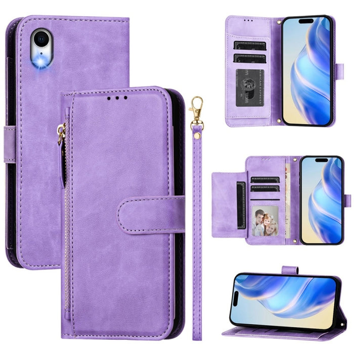 Estuche de cuero para teléfono con cremallera y ranuras para varias tarjetas, For iPhone 14 Pro Max, For iPhone SE 2022 / 2020 / 8 / 7, For iPhone 13 Pro Max, For iPhone 13 Pro, For iPhone 13 mini, For iPhone 12 / 12 Pro, For iPhone 12 Pro Max         ...