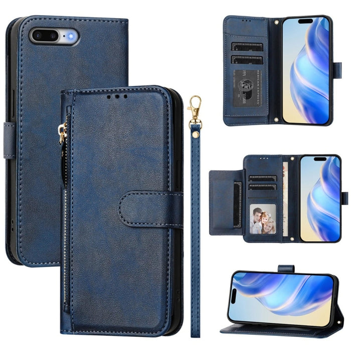 Estuche de cuero para teléfono con cremallera y ranuras para varias tarjetas, For iPhone 14 Pro Max, For iPhone SE 2022 / 2020 / 8 / 7, For iPhone 13 Pro Max, For iPhone 13 Pro, For iPhone 13 mini, For iPhone 12 / 12 Pro, For iPhone 12 Pro Max         ...