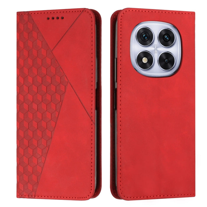 Funda de cuero magnética para teléfono con tacto de piel y empalme de diamantes, For Redmi Note 14 4G 163.25mm, For Redmi Note 14 5G Global, For Redmi 14C 4G