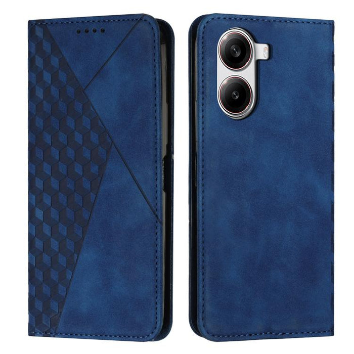Funda de cuero magnética para teléfono con tacto de piel y empalme de diamantes, For Redmi Note 14 4G 163.25mm, For Redmi Note 14 5G Global, For Redmi 14C 4G