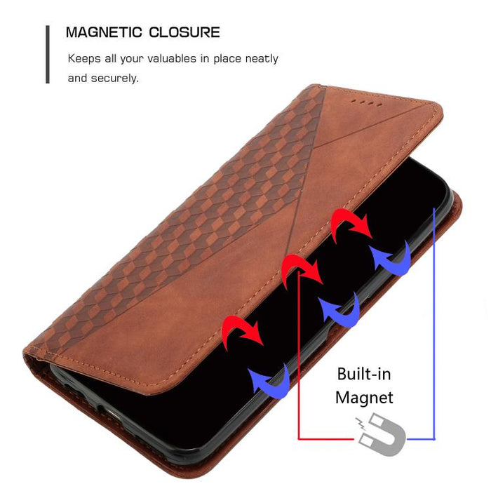 Funda de cuero magnética para teléfono con tacto de piel y empalme de diamantes, For Redmi Note 14 4G 163.25mm, For Redmi Note 14 5G Global, For Redmi 14C 4G