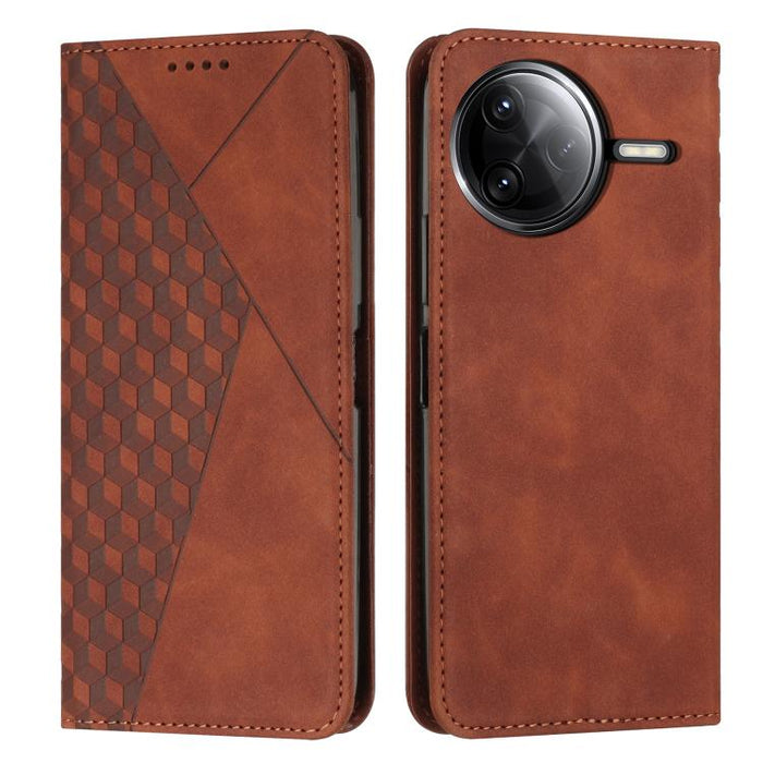Funda de cuero magnética para teléfono con tacto de piel y empalme de diamantes, For Redmi Note 14 4G 163.25mm, For Redmi Note 14 5G Global, For Redmi 14C 4G