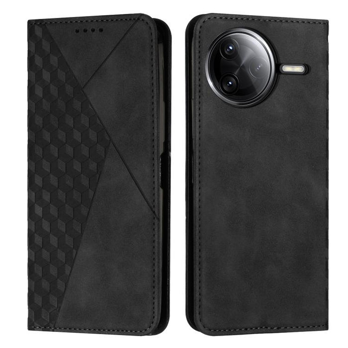 Funda de cuero magnética para teléfono con tacto de piel y empalme de diamantes, For Redmi Note 14 4G 163.25mm, For Redmi Note 14 5G Global, For Redmi 14C 4G