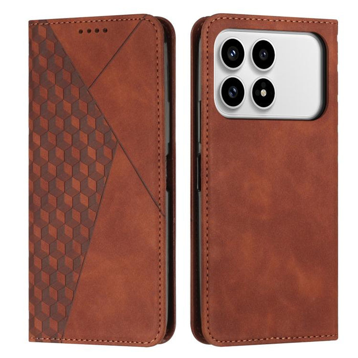 Funda de cuero magnética para teléfono con tacto de piel y empalme de diamantes, For Redmi 15a 5G, For Redmi A7 Pro 4G 171mm, For Redmi Turbo 5 Max / Poco X8 Pro Max 5G, For Redmi Turbo 5 / Poco X8 Pro 5G, For Redmi Note 15 Pro+ 5G Global 163.3mm      ...