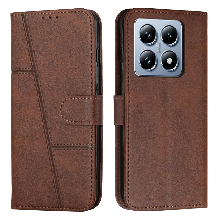Funda para teléfono de piel con textura de becerro y hebilla cosida, For Xiaomi 17 Ultra, For Xiaomi 17 Pro Max, For Xiaomi 17 Pro, For Xiaomi 17, For Xiaomi Poco M7 4G 169mm, For Xiaomi 15T Pro, For Xiaomi 15T, For Xiaomi Poco F7                      ...