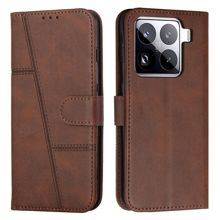 Funda para teléfono de piel con textura de becerro y hebilla cosida, For Xiaomi 17 Ultra, For Xiaomi 17 Pro Max, For Xiaomi 17 Pro, For Xiaomi 17, For Xiaomi Poco M7 4G 169mm, For Xiaomi 15T Pro, For Xiaomi 15T, For Xiaomi Poco F7                      ...