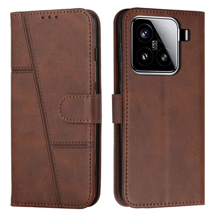 Funda para teléfono de piel con textura de becerro y hebilla cosida, For Xiaomi 17 Ultra, For Xiaomi 17 Pro Max, For Xiaomi 17 Pro, For Xiaomi 17, For Xiaomi Poco M7 4G 169mm, For Xiaomi 15T Pro, For Xiaomi 15T, For Xiaomi Poco F7                      ...