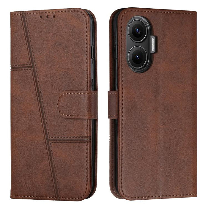 Funda para teléfono de piel con textura de becerro y hebilla cosida, For Xiaomi 17 Ultra, For Xiaomi 17 Pro Max, For Xiaomi 17 Pro, For Xiaomi 17, For Xiaomi Poco M7 4G 169mm, For Xiaomi 15T Pro, For Xiaomi 15T, For Xiaomi Poco F7                      ...