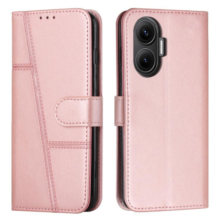 Funda para teléfono de piel con textura de becerro y hebilla cosida, For Xiaomi 17 Ultra, For Xiaomi 17 Pro Max, For Xiaomi 17 Pro, For Xiaomi 17, For Xiaomi Poco M7 4G 169mm, For Xiaomi 15T Pro, For Xiaomi 15T, For Xiaomi Poco F7                      ...