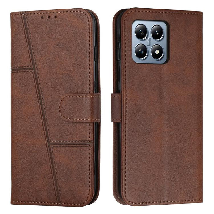 Funda para teléfono de piel con textura de becerro y hebilla cosida, For Xiaomi 17 Ultra, For Xiaomi 17 Pro Max, For Xiaomi 17 Pro, For Xiaomi 17, For Xiaomi Poco M7 4G 169mm, For Xiaomi 15T Pro, For Xiaomi 15T, For Xiaomi Poco F7                      ...