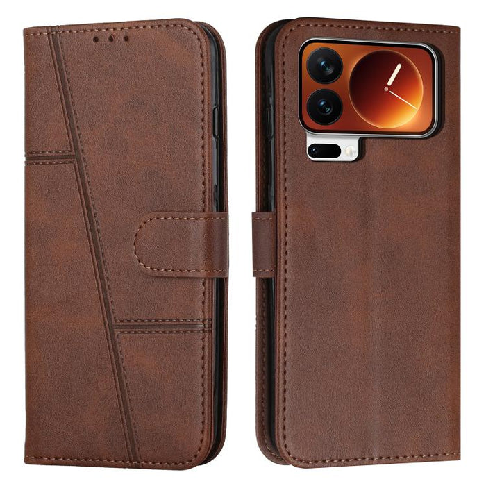 Funda para teléfono de piel con textura de becerro y hebilla cosida, For Xiaomi 17 Ultra, For Xiaomi 17 Pro Max, For Xiaomi 17 Pro, For Xiaomi 17, For Xiaomi Poco M7 4G 169mm, For Xiaomi 15T Pro, For Xiaomi 15T, For Xiaomi Poco F7                      ...