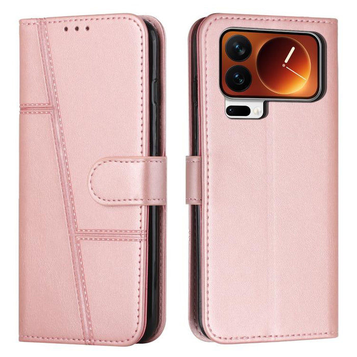 Funda para teléfono de piel con textura de becerro y hebilla cosida, For Xiaomi 17 Ultra, For Xiaomi 17 Pro Max, For Xiaomi 17 Pro, For Xiaomi 17, For Xiaomi Poco M7 4G 169mm, For Xiaomi 15T Pro, For Xiaomi 15T, For Xiaomi Poco F7                      ...