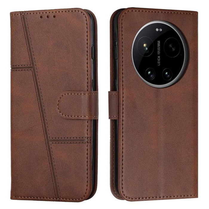 Funda para teléfono de piel con textura de becerro y hebilla cosida, For Xiaomi 17 Ultra, For Xiaomi 17 Pro Max, For Xiaomi 17 Pro, For Xiaomi 17, For Xiaomi Poco M7 4G 169mm, For Xiaomi 15T Pro, For Xiaomi 15T, For Xiaomi Poco F7                      ...
