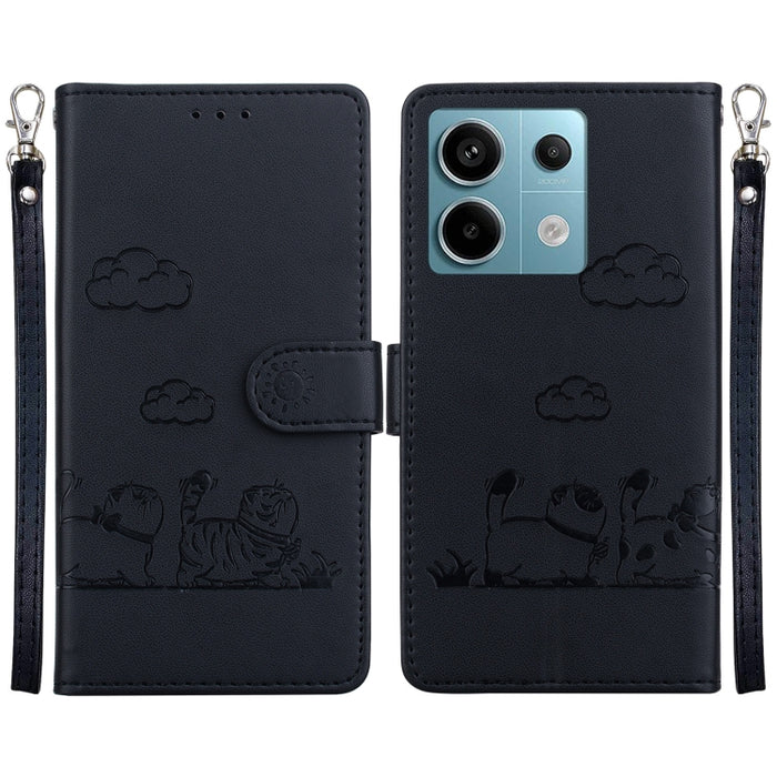 Funda de cuero RFID para teléfono con bonitos gatos, For Xiaomi Poco X6 5G Global, For Xiaomi 13T / 13T Pro, For Xiaomi Poco M6 Pro 5G, For Xiaomi Poco C50, For Xiaomi Poco X5 Pro, For Xiaomi Poco X5, For Xiaomi 13 Lite / Civi 2, For Xiaomi Poco X4 Pro...