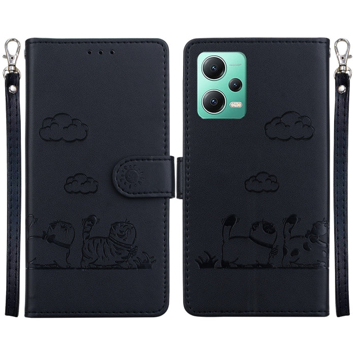 Funda de cuero RFID para teléfono con bonitos gatos, For Redmi Note 13 Pro+ 5G, For Redmi K60 Ultra, For Redmi 12 4G / 5G, For Redmi Note 12S, For Redmi A1+ 4G Global, For Redmi Note 12 Pro 4G, For Redmi Note 12 4G Global, For Redmi A1 / A2            ...