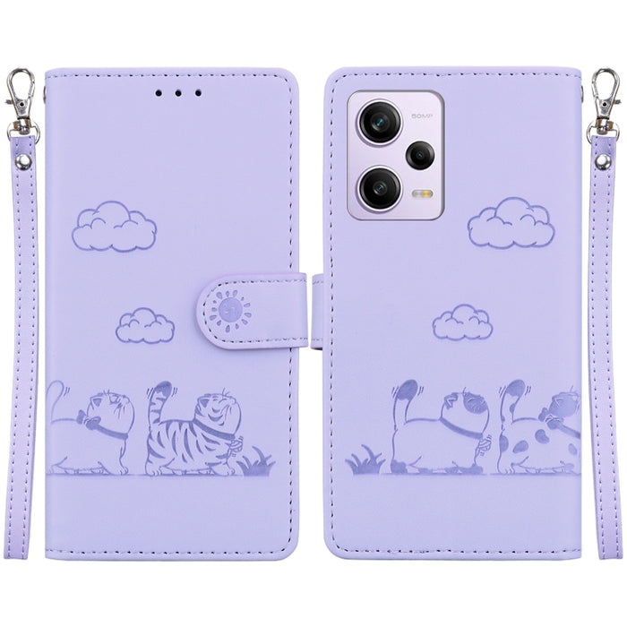 Funda de cuero RFID para teléfono con bonitos gatos, For Redmi Note 13 Pro+ 5G, For Redmi K60 Ultra, For Redmi 12 4G / 5G, For Redmi Note 12S, For Redmi A1+ 4G Global, For Redmi Note 12 Pro 4G, For Redmi Note 12 4G Global, For Redmi A1 / A2            ...