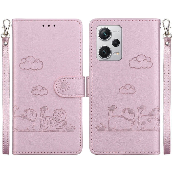 Funda de cuero RFID para teléfono con bonitos gatos, For Redmi Note 13 Pro+ 5G, For Redmi K60 Ultra, For Redmi 12 4G / 5G, For Redmi Note 12S, For Redmi A1+ 4G Global, For Redmi Note 12 Pro 4G, For Redmi Note 12 4G Global, For Redmi A1 / A2            ...